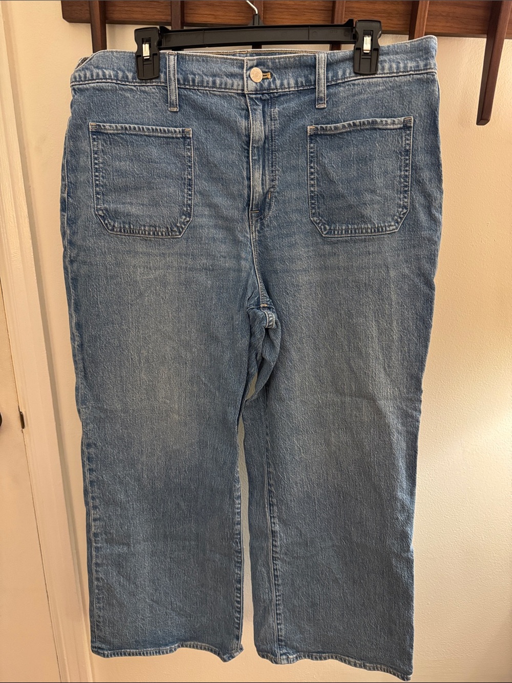 J. Crew Women’s Wide-Leg Cropped Light Blue Denim Jeans